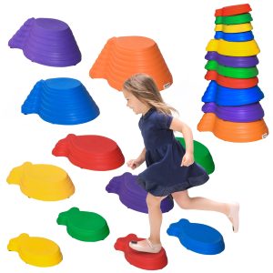 Balance stones, trappesten, 11 stykker, stabelbare, skridsikre, robuste, til indendørs og udendørs brug, belastningsevne op til 100 kg